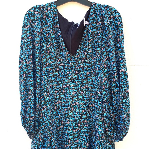 NWOT Princess Polly Womens size 4 Sting black balloon Sleeve floral Mini dress - Picture 4 of 8